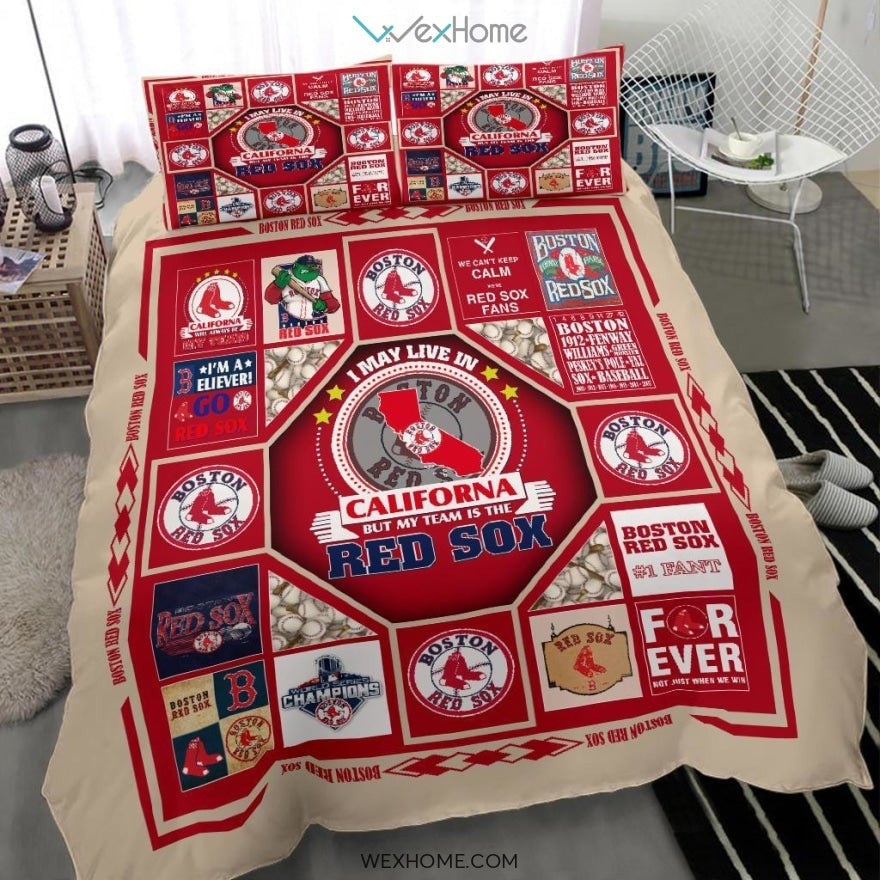 Quilt Red Sox Bedding - Duvet Cover And Pillowcase Set - Unique Design Amazing Gift