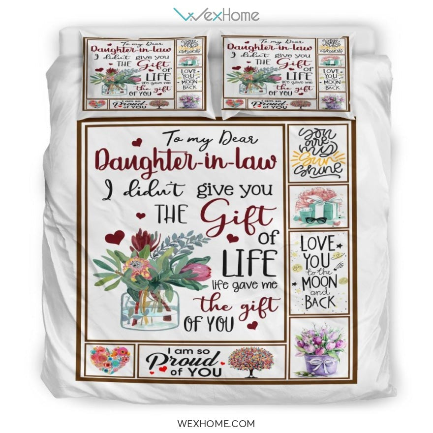 To My Dear Daughter In Law Bedding - Duvet Cover And Pillowcase Set - Unique Design Amazing Gift