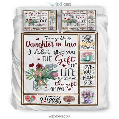 To My Dear Daughter In Law Bedding - Duvet Cover And Pillowcase Set - Unique Design Amazing Gift