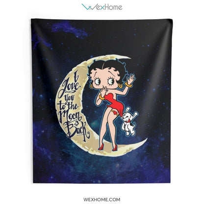 Betty Boop Cartoon With Pet Love You toIndoor Wall Tapestries unique Design W1101