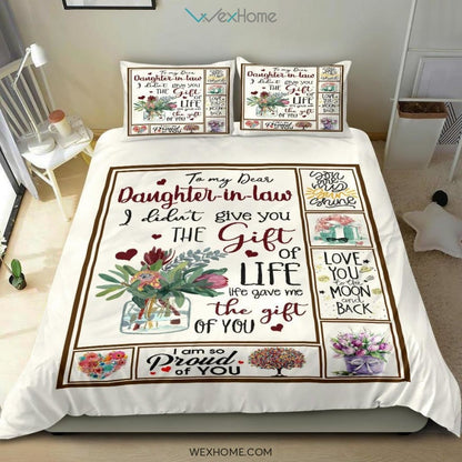 To My Dear Daughter In Law Bedding - Duvet Cover And Pillowcase Set - Unique Design Amazing Gift