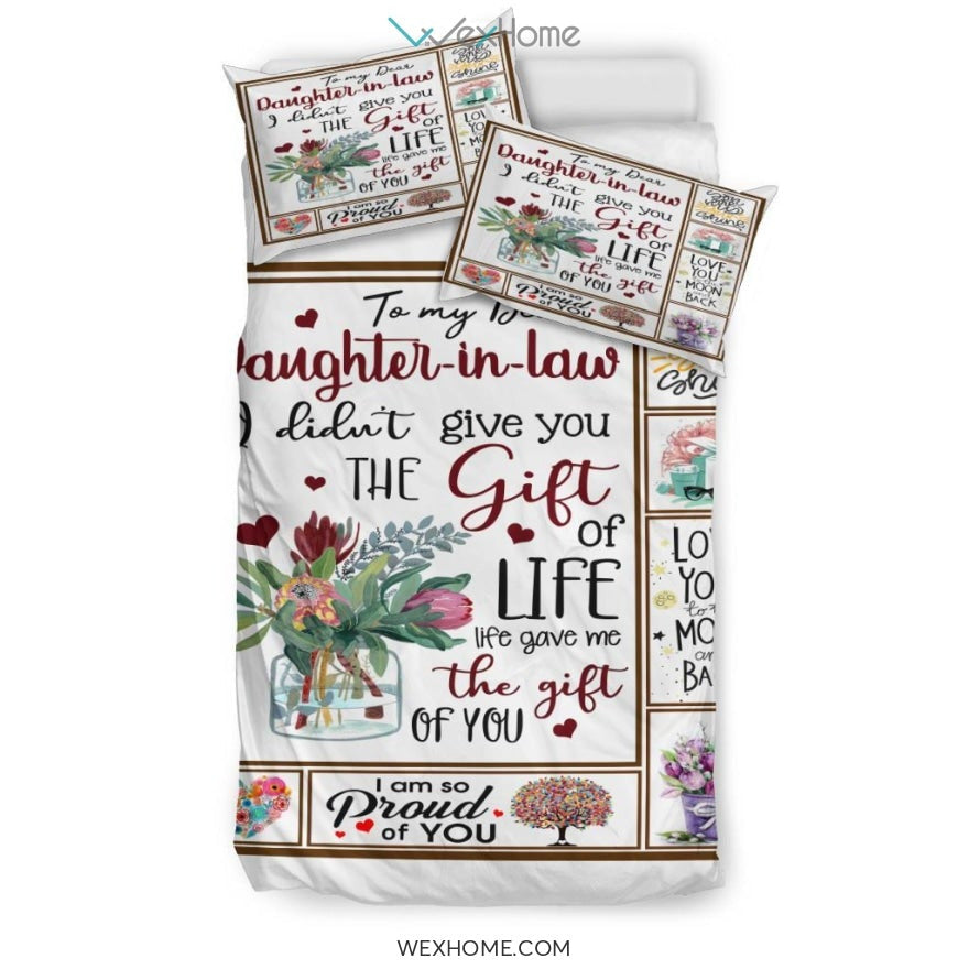 To My Dear Daughter In Law Bedding - Duvet Cover And Pillowcase Set - Unique Design Amazing Gift