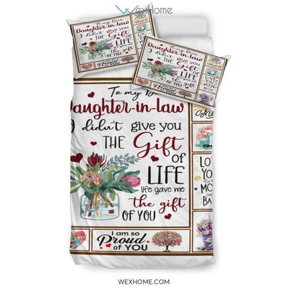 To My Dear Daughter In Law Bedding - Duvet Cover And Pillowcase Set - Unique Design Amazing Gift
