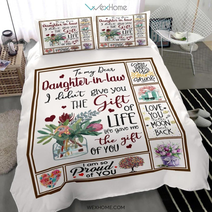 To My Dear Daughter In Law Bedding - Duvet Cover And Pillowcase Set - Unique Design Amazing Gift