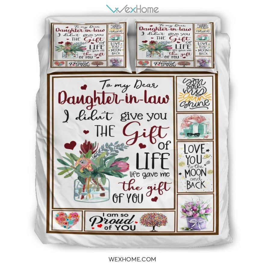To My Dear Daughter In Law Bedding - Duvet Cover And Pillowcase Set - Unique Design Amazing Gift