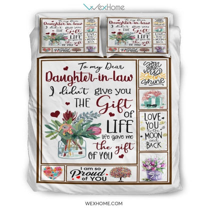 To My Dear Daughter In Law Bedding - Duvet Cover And Pillowcase Set - Unique Design Amazing Gift
