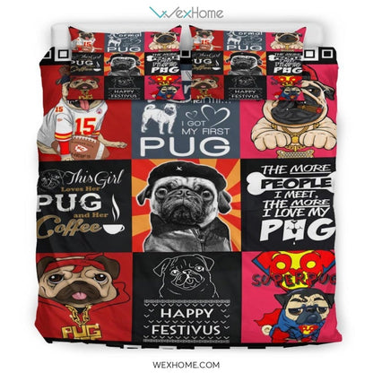 Funny Pug Bedding - Duvet Cover And Pillowcase Set - Unique Design Amazing Gift