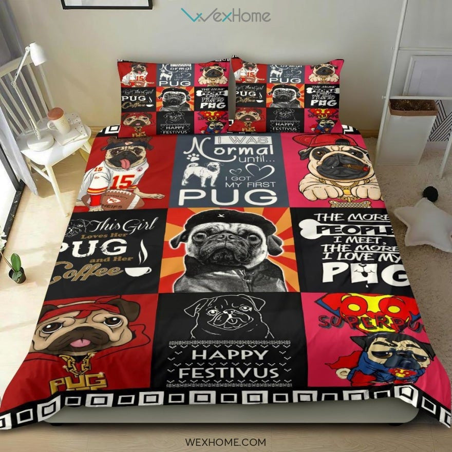Funny Pug Bedding - Duvet Cover And Pillowcase Set - Unique Design Amazing Gift