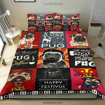Funny Pug Bedding - Duvet Cover And Pillowcase Set - Unique Design Amazing Gift