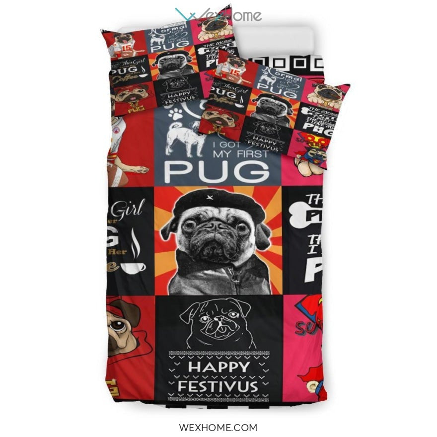 Funny Pug Bedding - Duvet Cover And Pillowcase Set - Unique Design Amazing Gift