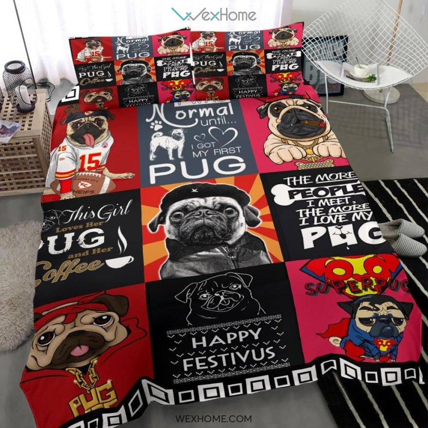 Funny Pug Bedding - Duvet Cover And Pillowcase Set - Unique Design Amazing Gift