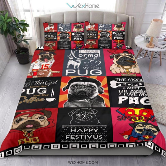Funny Pug Bedding - Duvet Cover And Pillowcase Set - Unique Design Amazing Gift