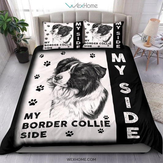 Quilt Border Collie Bedding - Duvet Cover And Pillowcase Set - Unique Design Amazing Gift