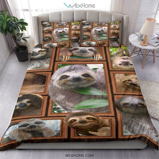 Sloth Quilt Bedding - Duvet Cover And Pillowcase Set - Unique Design Amazing Gift