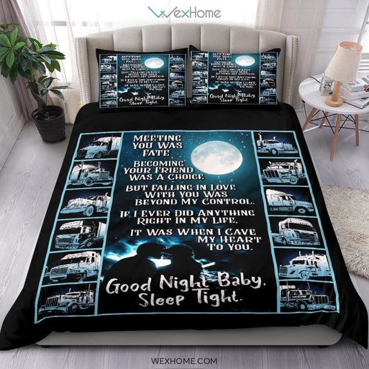 Trucker Driver Quilt Bedding - Duvet Cover And Pillowcase Set - Unique Design Amazing Gift