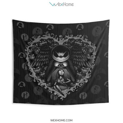 Jack and Sally Cartoon In Heart Indoor Wall Tapestries Unique Gift W1020