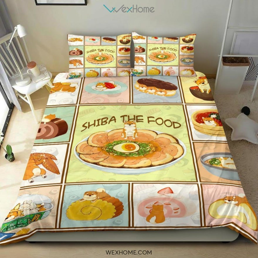 Shiba The Food Bedding - Duvet Cover And Pillowcase Set - Unique Design Amazing Gift