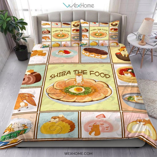 Shiba The Food Bedding - Duvet Cover And Pillowcase Set - Unique Design Amazing Gift