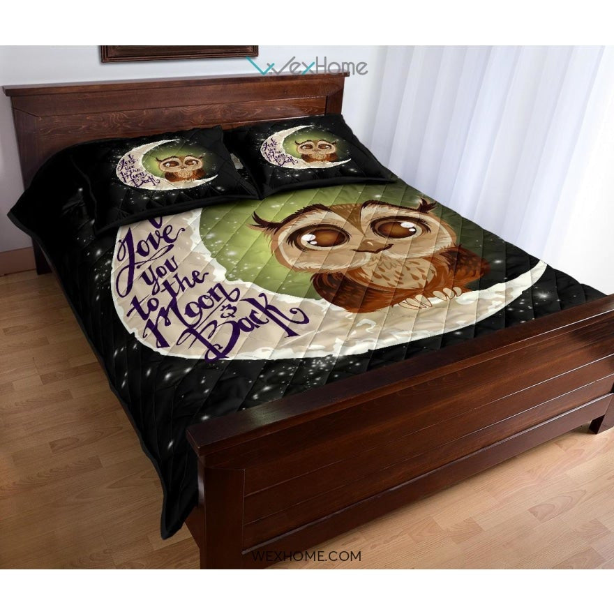 Owl To The Moon Quilt Bed Sets - Unique Design Amazing Gift