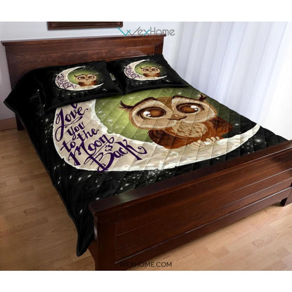 Owl To The Moon Quilt Bed Sets - Unique Design Amazing Gift