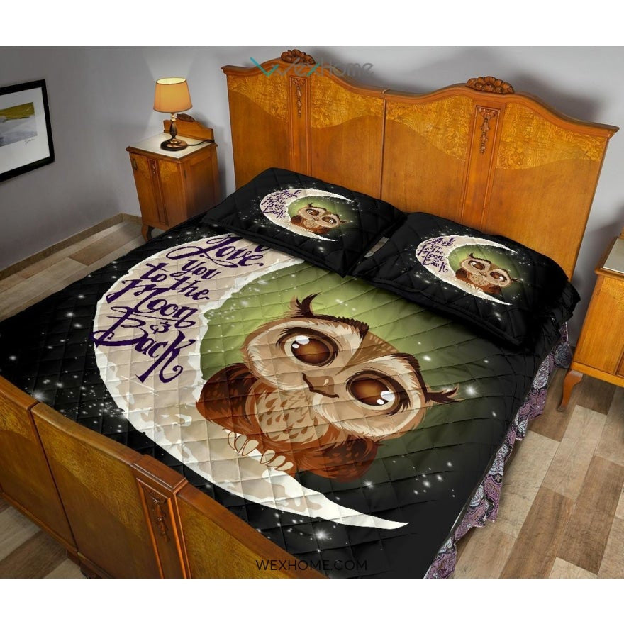 Owl To The Moon Quilt Bed Sets - Unique Design Amazing Gift