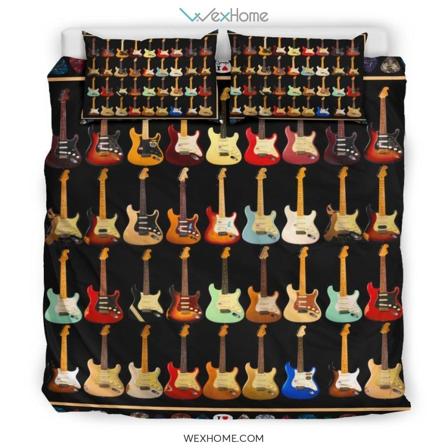 Guitar Bedding - Duvet Cover And Pillowcase Set - Unique Design Amazing Gift