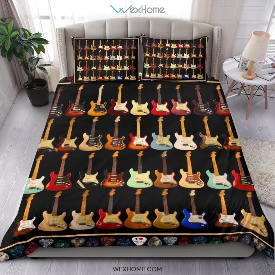 Guitar Bedding - Duvet Cover And Pillowcase Set - Unique Design Amazing Gift