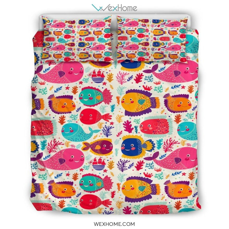 Ocean Pattern Bedding - Duvet Cover And Pillowcase Set - Unique Design Amazing Gift