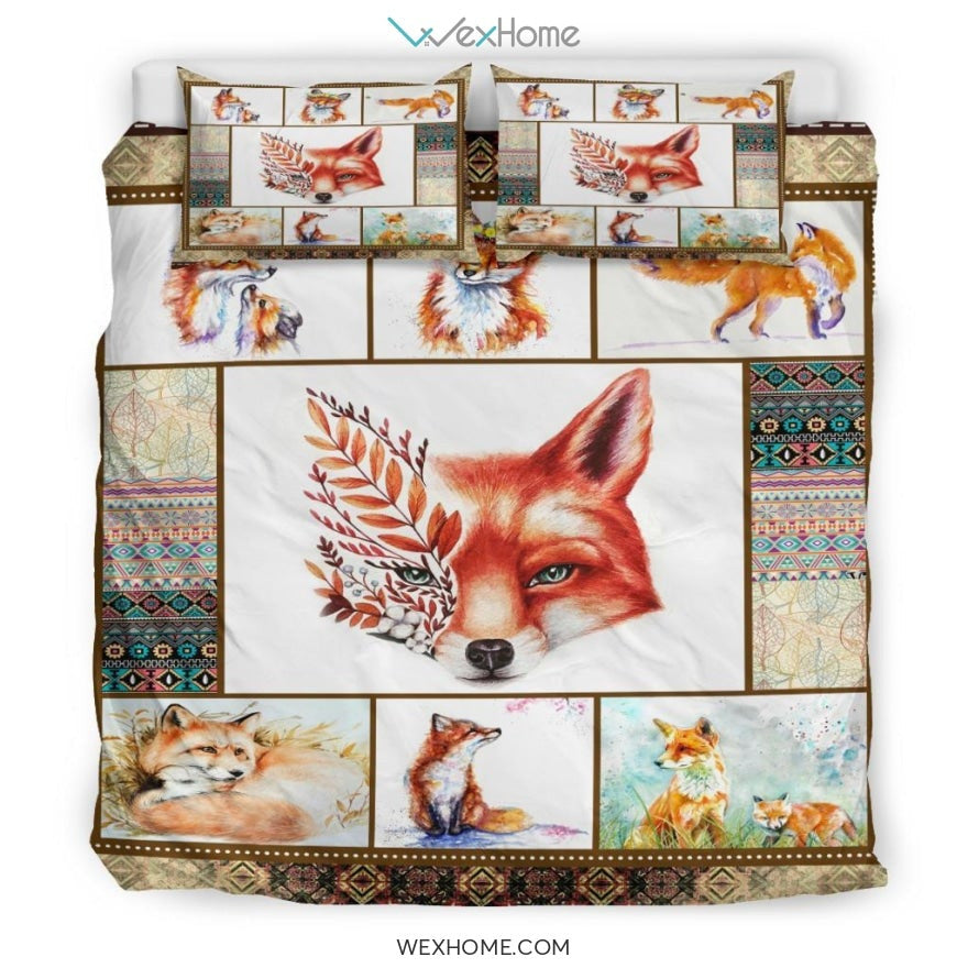 Foxes Bedding - Duvet Cover And Pillowcase Set - Unique Design Amazing Gift