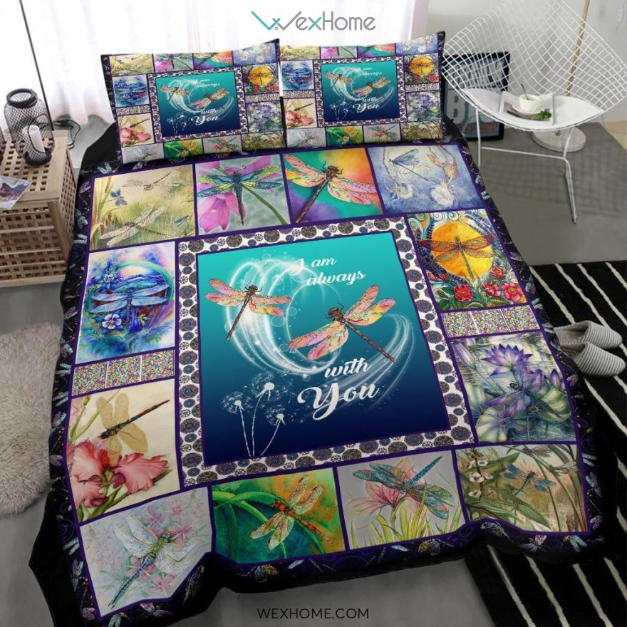 Dragonfly Quilt Bedding - Duvet Cover And Pillowcase Set - Unique Design Amazing Gift