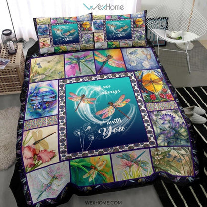 Dragonfly Quilt Bedding - Duvet Cover And Pillowcase Set - Unique Design Amazing Gift