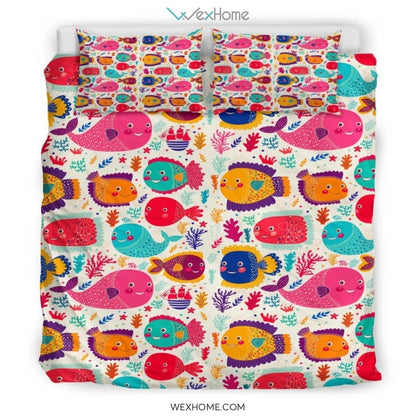 Ocean Pattern Bedding - Duvet Cover And Pillowcase Set - Unique Design Amazing Gift