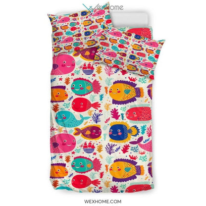 Ocean Pattern Bedding - Duvet Cover And Pillowcase Set - Unique Design Amazing Gift
