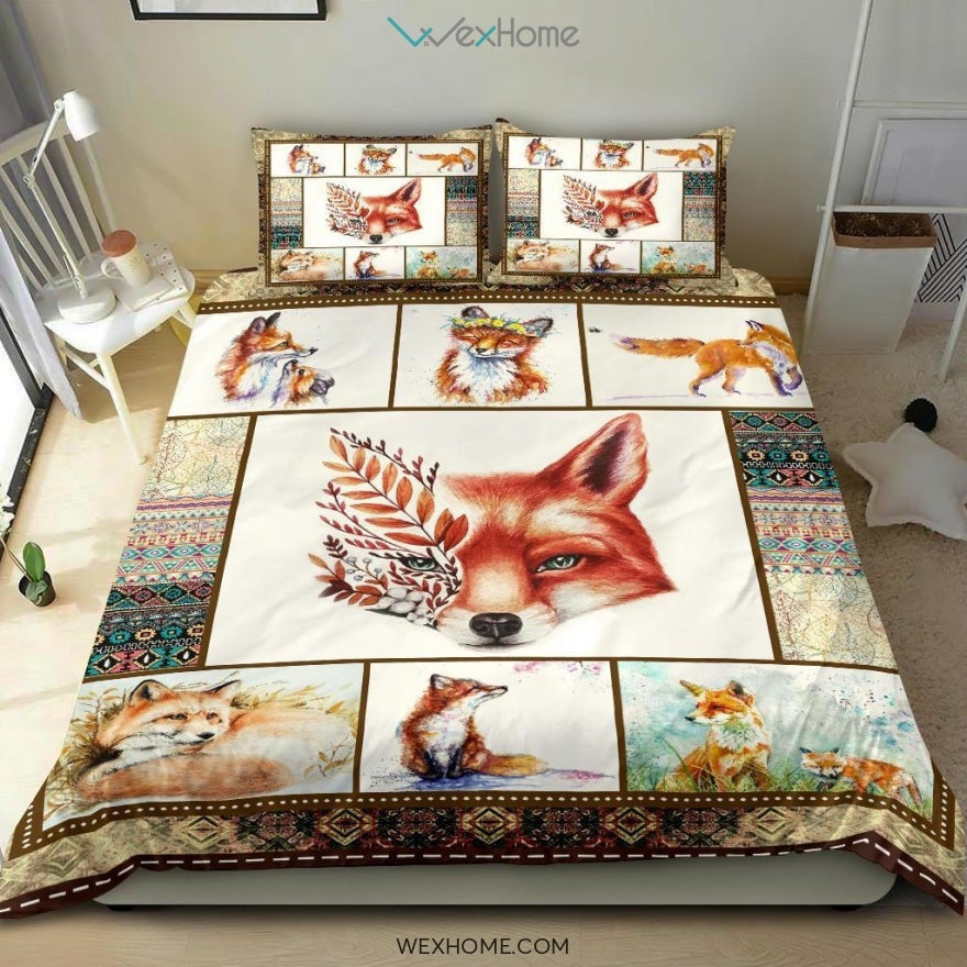 Foxes Bedding - Duvet Cover And Pillowcase Set - Unique Design Amazing Gift