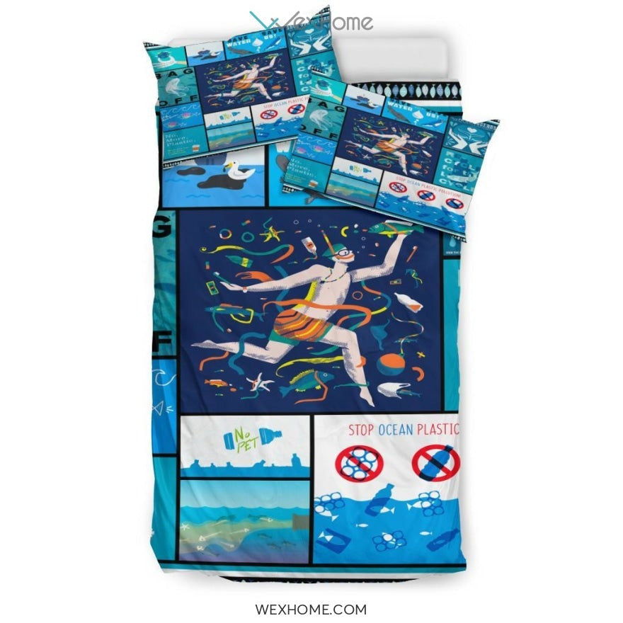 Save Our Oceans Bedding - Duvet Cover And Pillowcase Set - Unique Design Amazing Gift