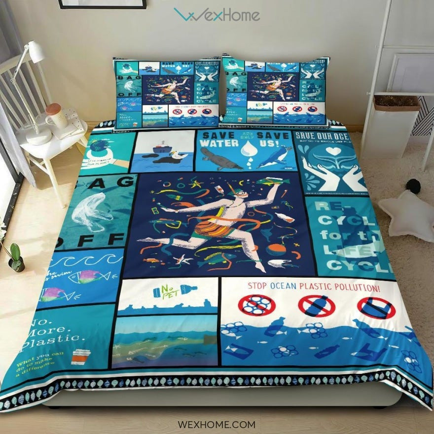 Save Our Oceans Bedding - Duvet Cover And Pillowcase Set - Unique Design Amazing Gift