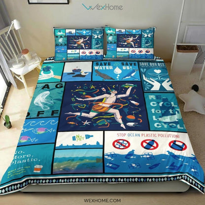 Save Our Oceans Bedding - Duvet Cover And Pillowcase Set - Unique Design Amazing Gift