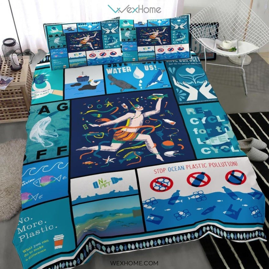 Save Our Oceans Bedding - Duvet Cover And Pillowcase Set - Unique Design Amazing Gift