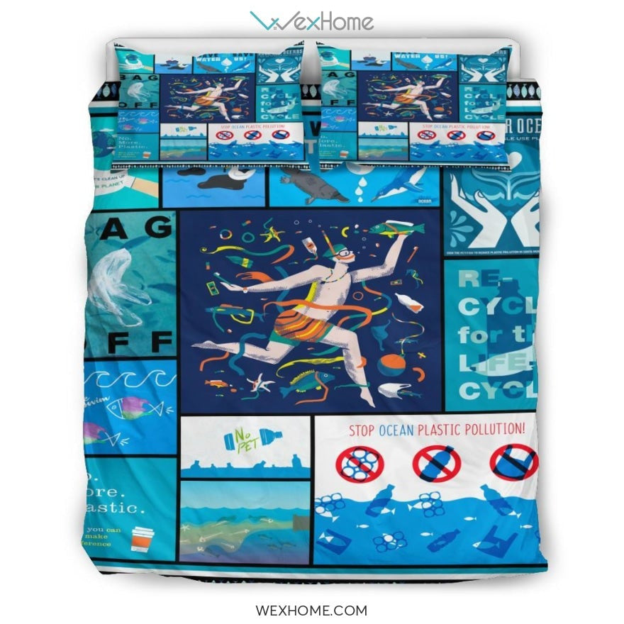 Save Our Oceans Bedding - Duvet Cover And Pillowcase Set - Unique Design Amazing Gift