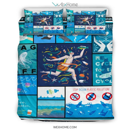 Save Our Oceans Bedding - Duvet Cover And Pillowcase Set - Unique Design Amazing Gift