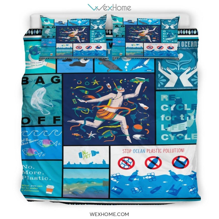 Save Our Oceans Bedding - Duvet Cover And Pillowcase Set - Unique Design Amazing Gift