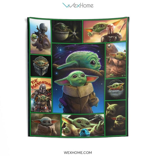 Baby Yoda Star Wars Emotion Cute Indoor Wall Tapestries Amazing Gift W1020