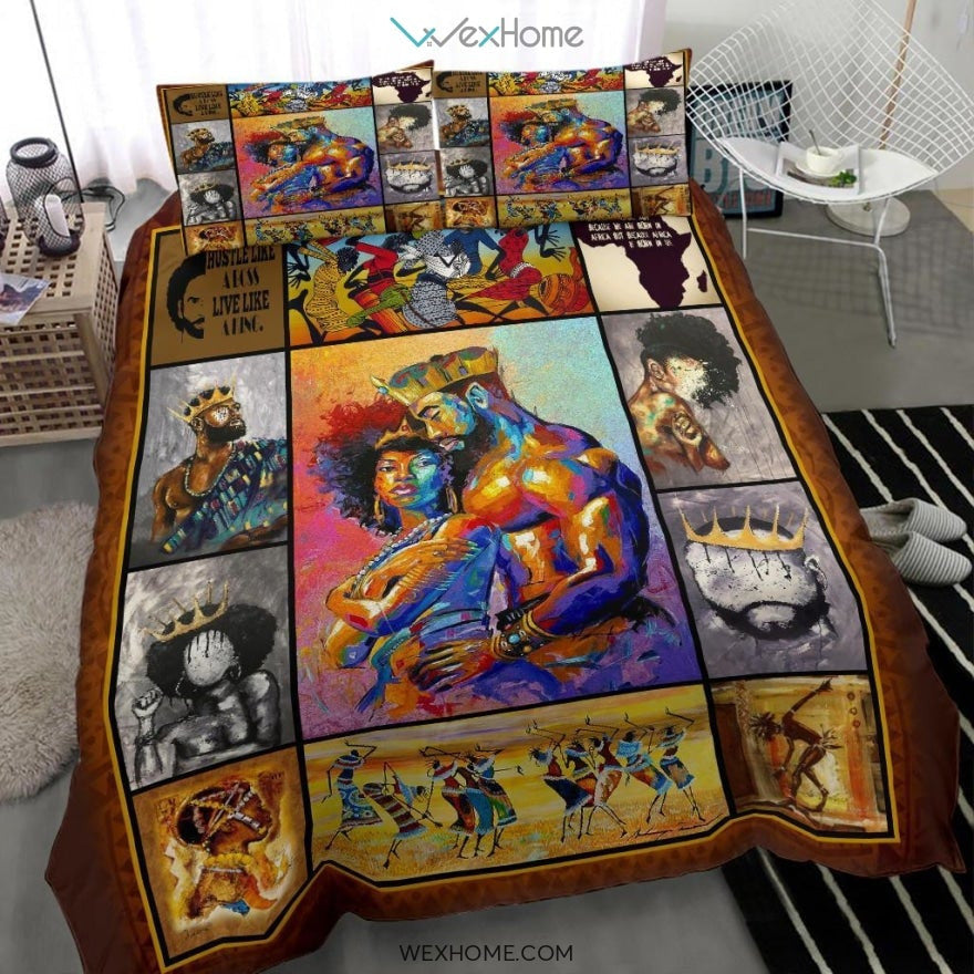 King Queen African Culture Bedding - Duvet Cover And Pillowcase Set - Unique Design Amazing Gift