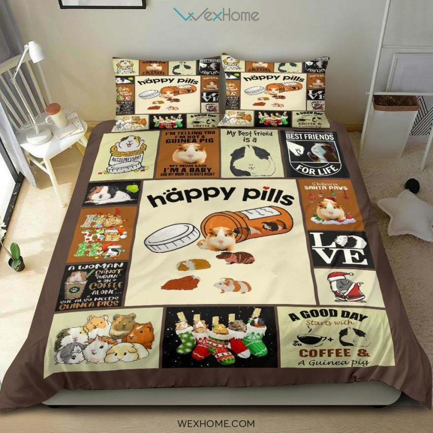 Guinea Pig Quilt Bedding - Duvet Cover And Pillowcase Set - Unique Design Amazing Gift