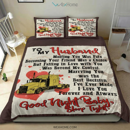 Truck Quilt Text Bedding - Duvet Cover And Pillowcase Set - Unique Design Amazing Gift