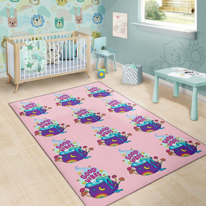 Halloween Area Rug | Good Vibes Witch Bowl Patterns Colorful Pink Rugs Home Decor