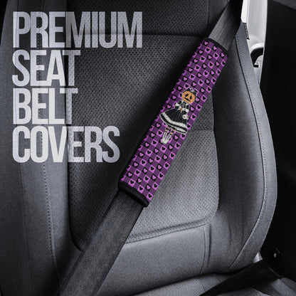 Halloween Seat Belt Covers | Maid Girl With Pumpkin Head Heart Patterns Belt Covers