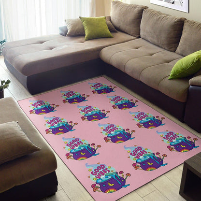 Halloween Area Rug | Good Vibes Witch Bowl Patterns Colorful Pink Rugs Home Decor