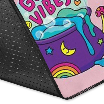 Halloween Area Rug | Good Vibes Witch Bowl Patterns Colorful Pink Rugs Home Decor