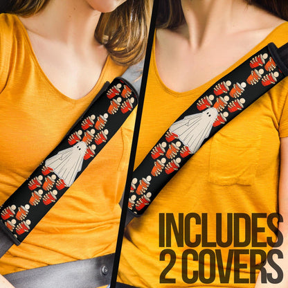 Halloween Seat Belt Covers | Ghost Skeleton Hand Hold Cup Belt Covers